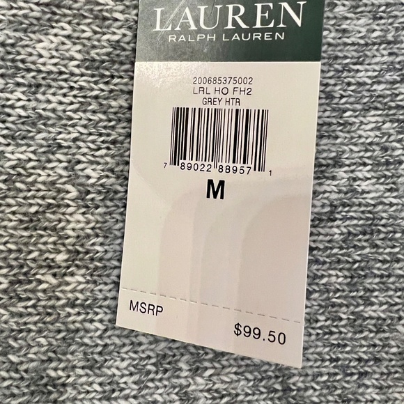 NWT Women's Lauren Ralph Lauren Heather Gray Boat Neck Batwing Sweater MEDIUM - Picture 4 of 4